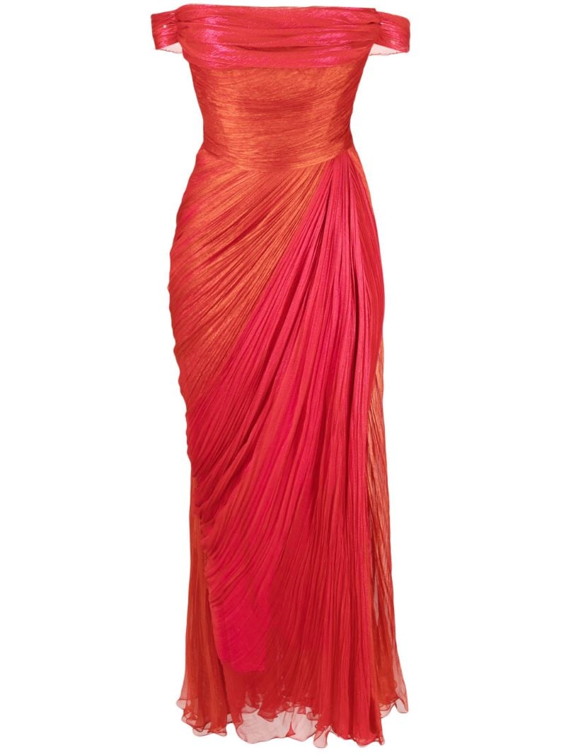 Red Audrey Strapless Midi Dress