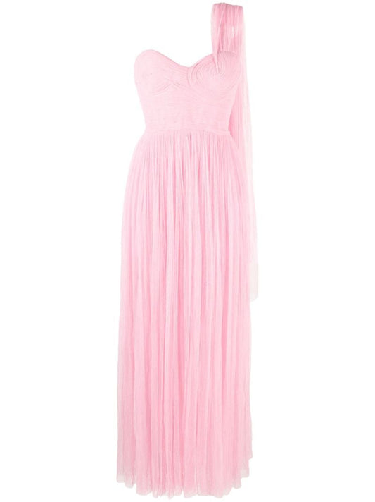 Pink One-shoulder Maxi Dress
