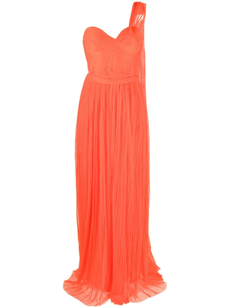 Orange One-shoulder Maxi Dress