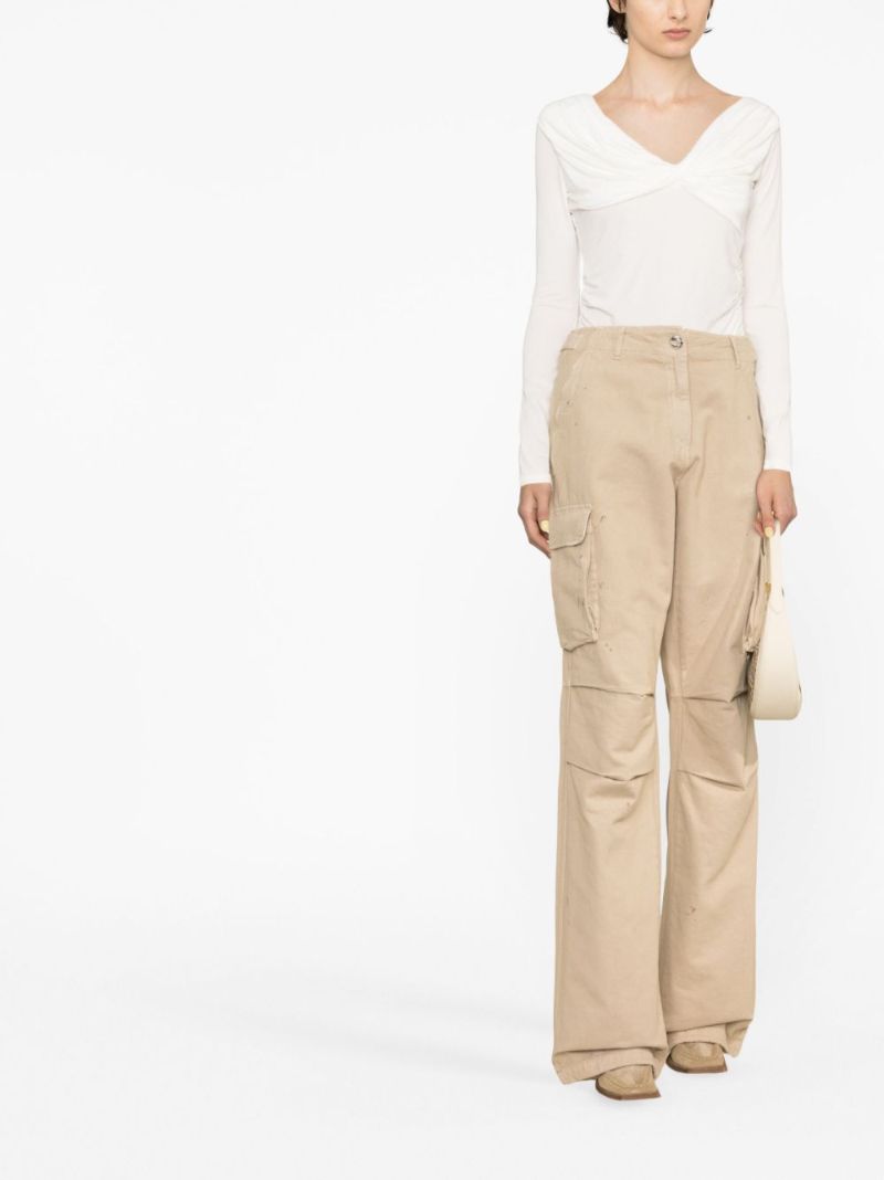 Neutral Wide-leg Cargo Trousers