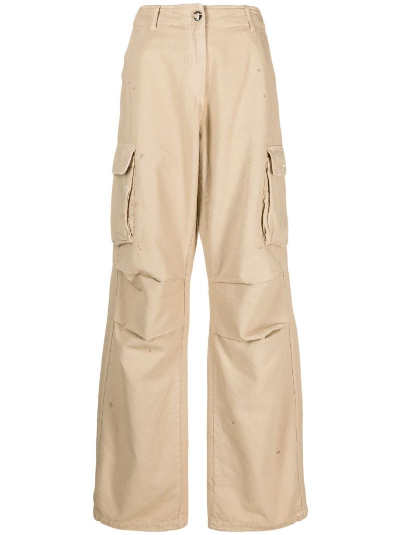 Neutral Wide-leg Cargo Trousers