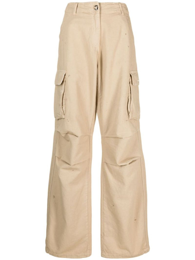 Neutral Wide-leg Cargo Trousers