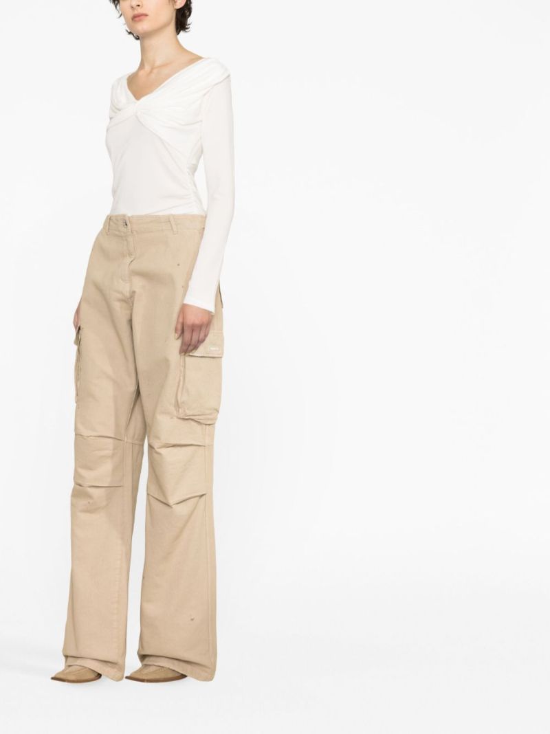 Neutral Wide-leg Cargo Trousers