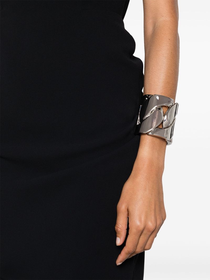 Silver-tone Chain Eco Brass Cuff Bracelet