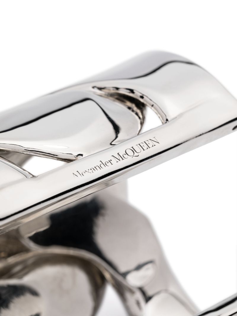 Silver-tone Chain Eco Brass Cuff Bracelet