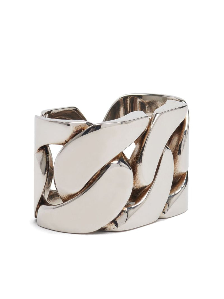 Silver-tone Chain Double Ring