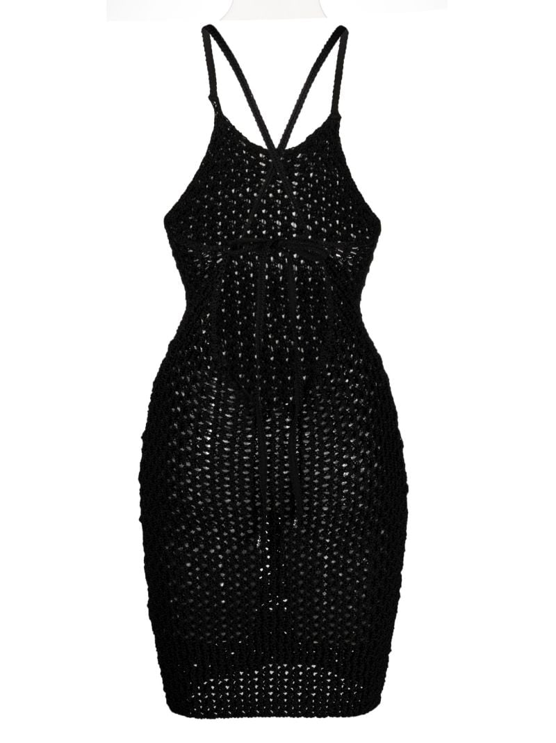 Black Crochet-knit Mini Dress