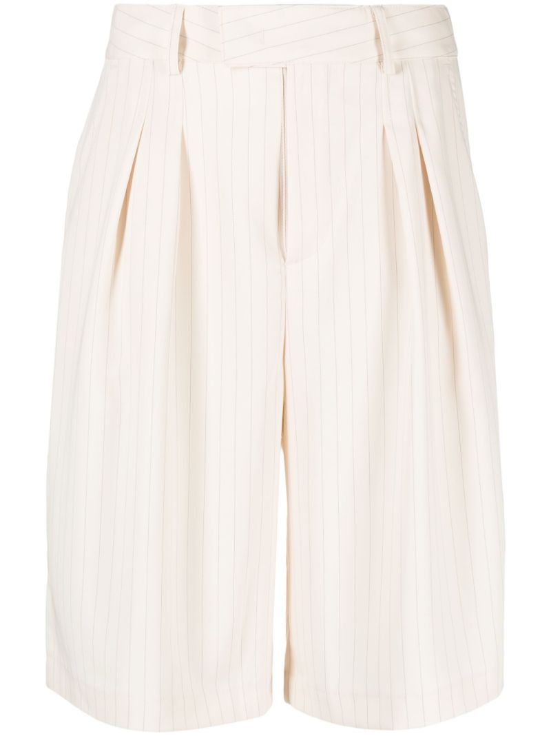 Neutral Vivian Pinstripe Knee-length Shorts