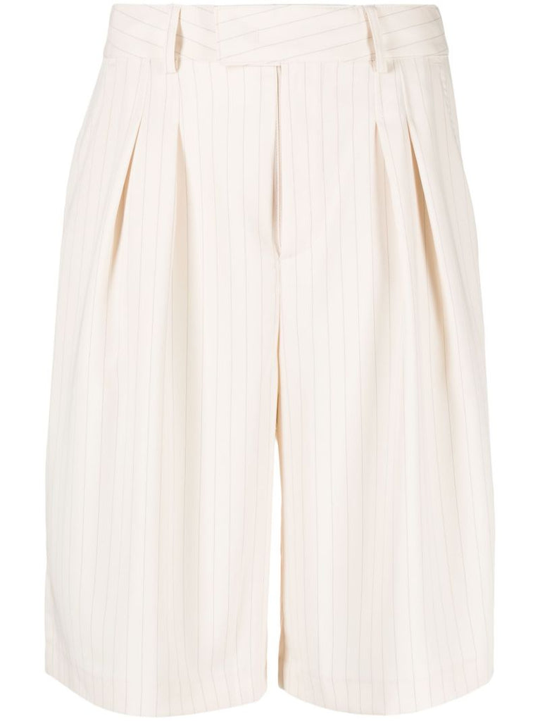 Neutral Vivian Pinstripe Knee-length Shorts