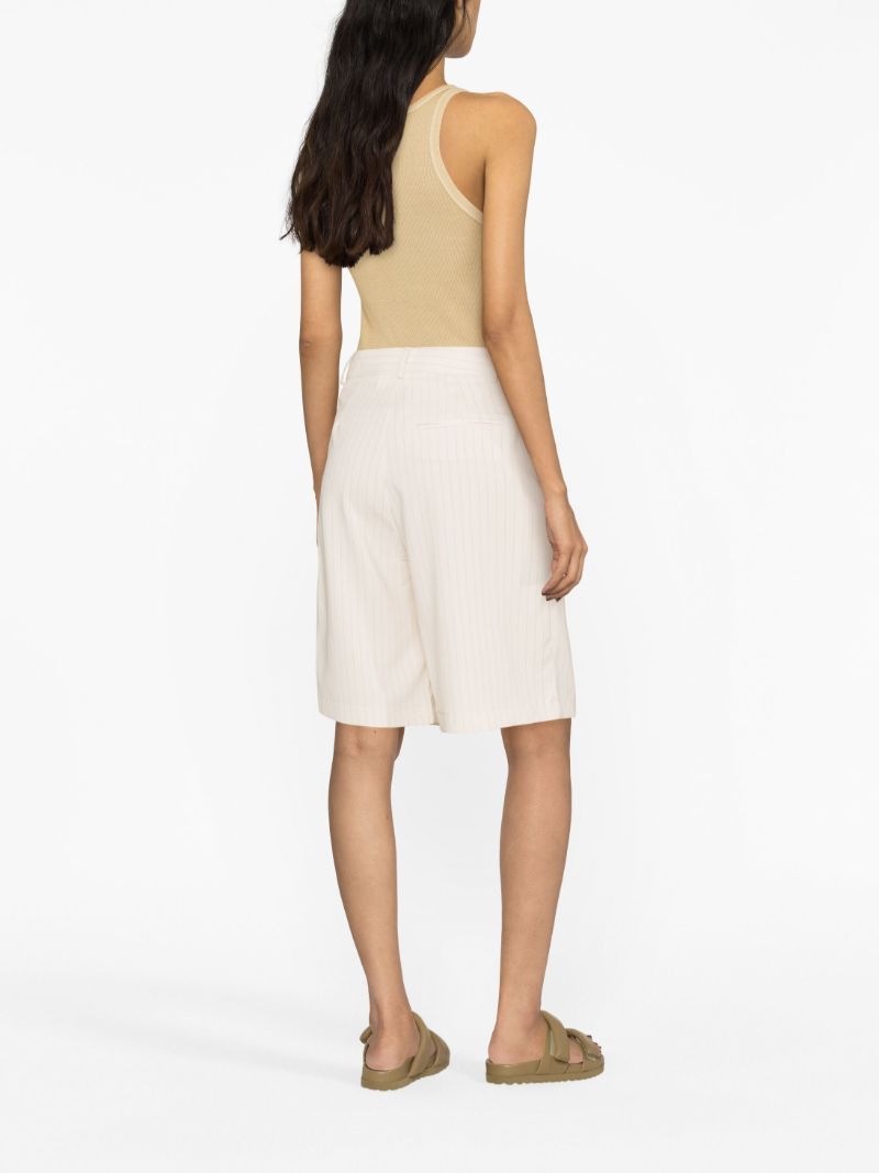Neutral Vivian Pinstripe Knee-length Shorts