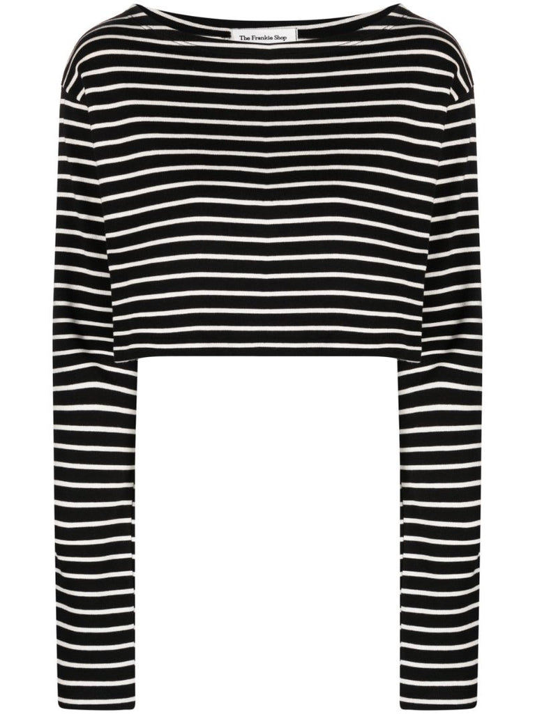Black Tilla Striped Crop Top