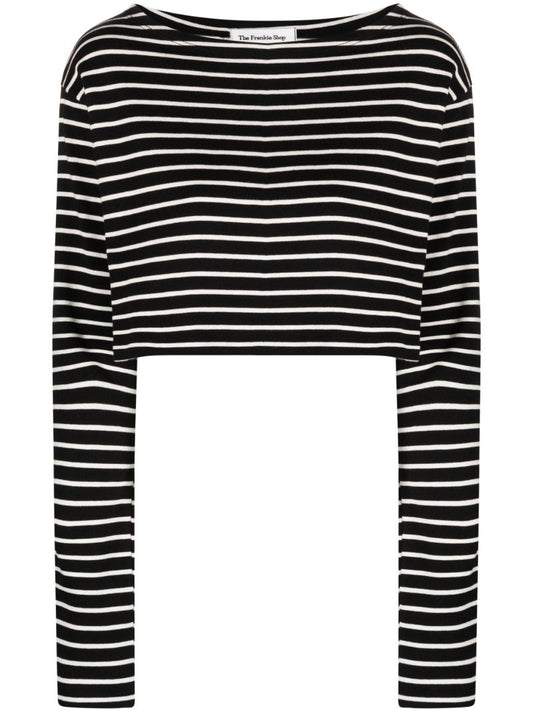 Black Tilla Striped Crop Top