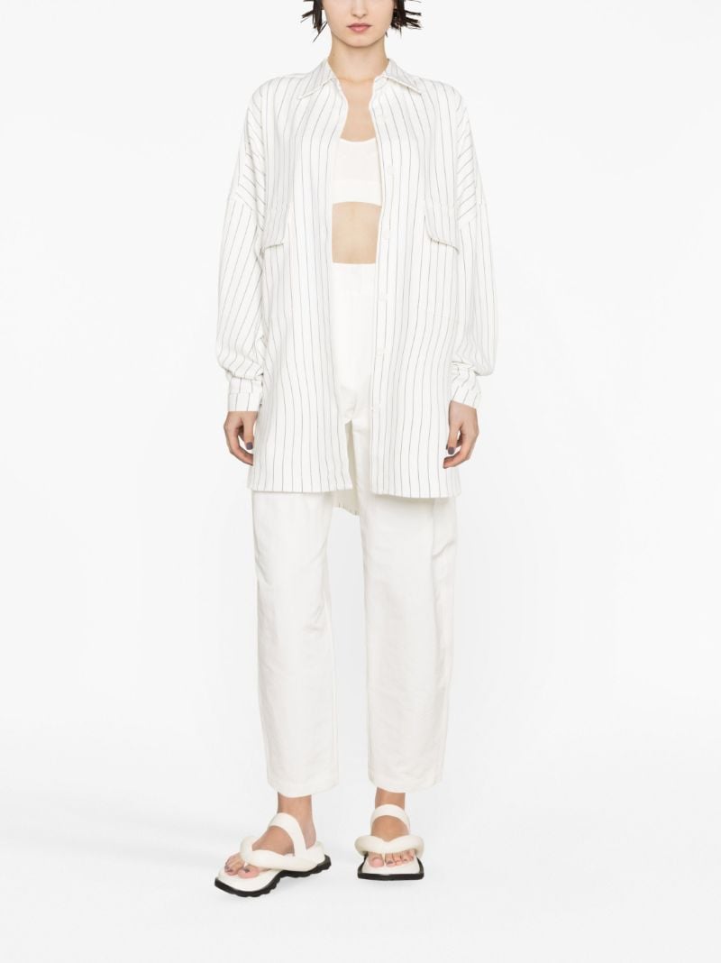 White Dallas Pinstripe Cotton Shirt