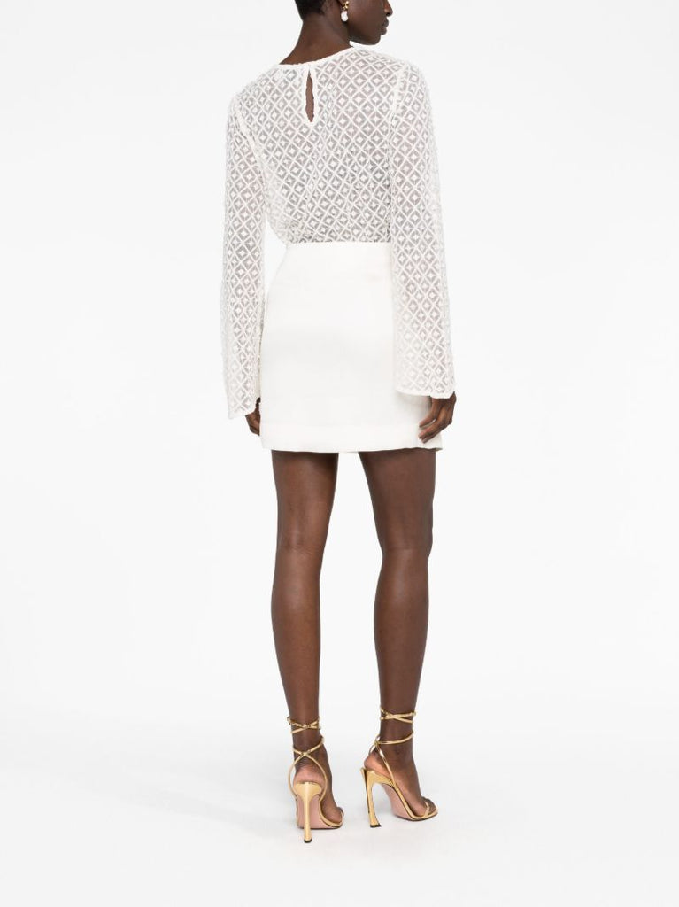 White Freya Pearl Embellished Top
