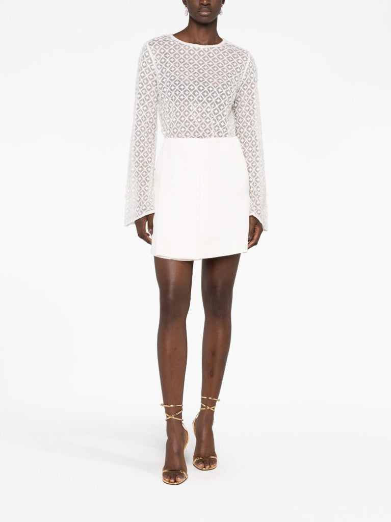 White Freya Pearl Embellished Top