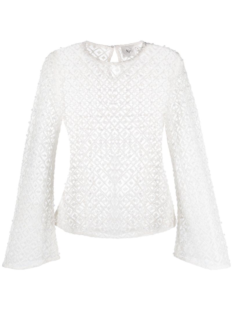 White Freya Pearl Embellished Top