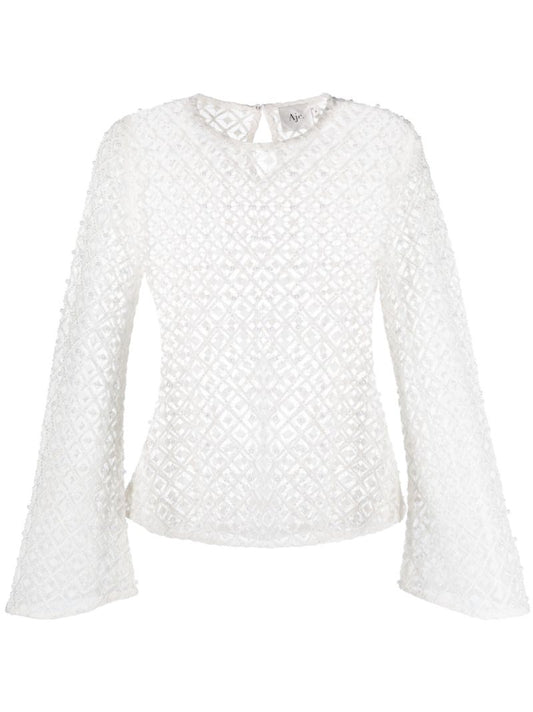 White Freya Pearl Embellished Top