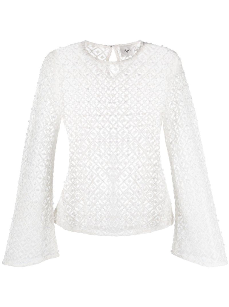White Freya Pearl Embellished Top