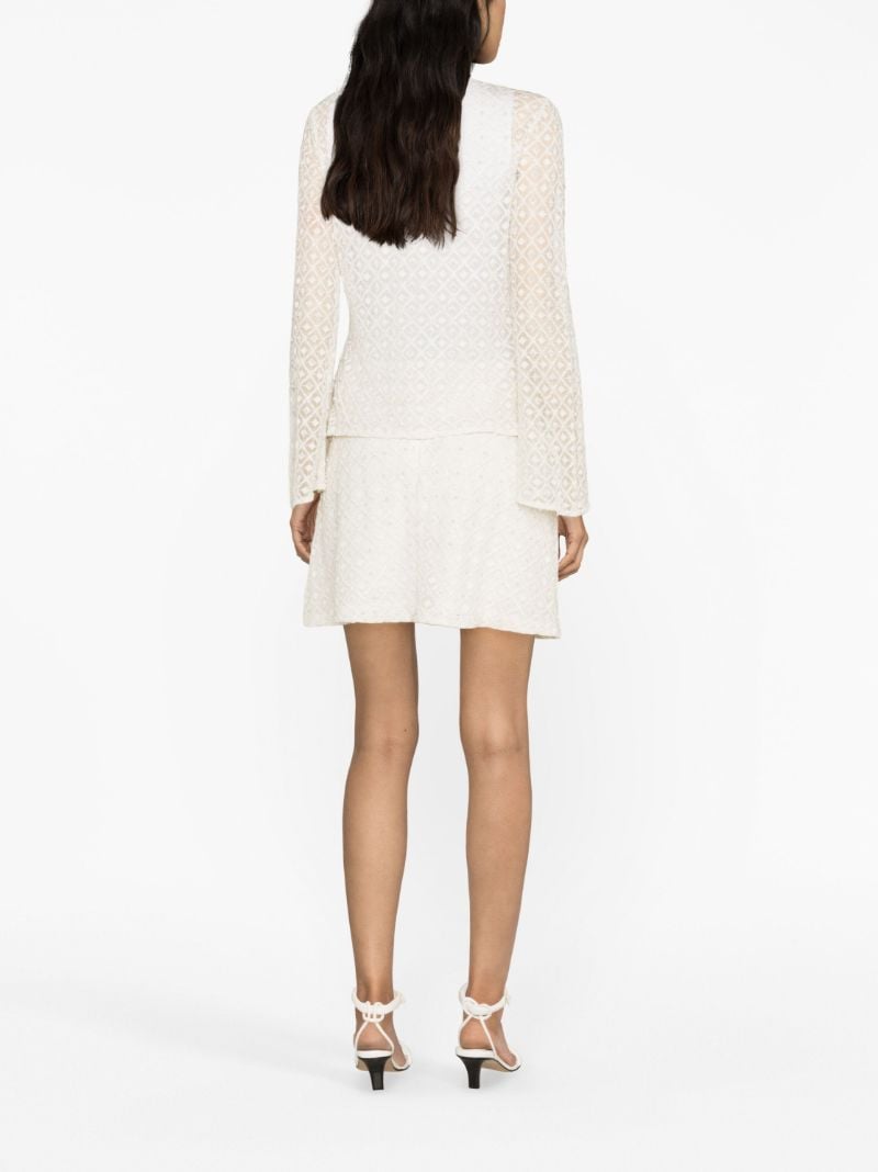 Neutral Freya Embellished Mini Skirt