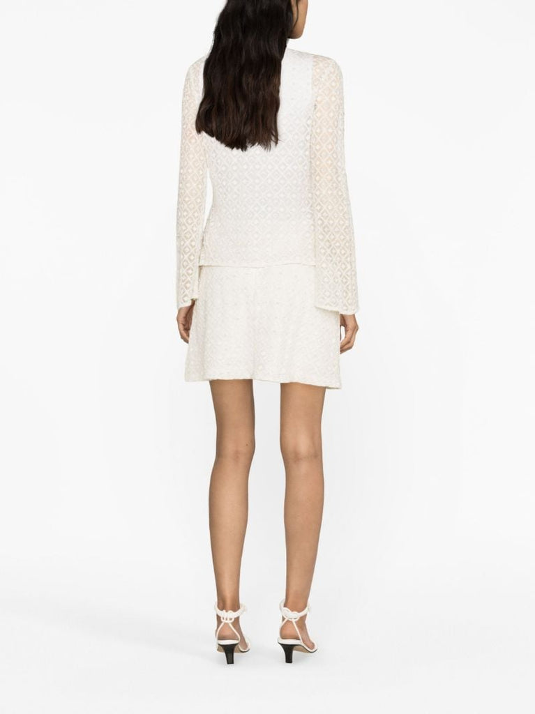 Neutral Freya Embellished Mini Skirt