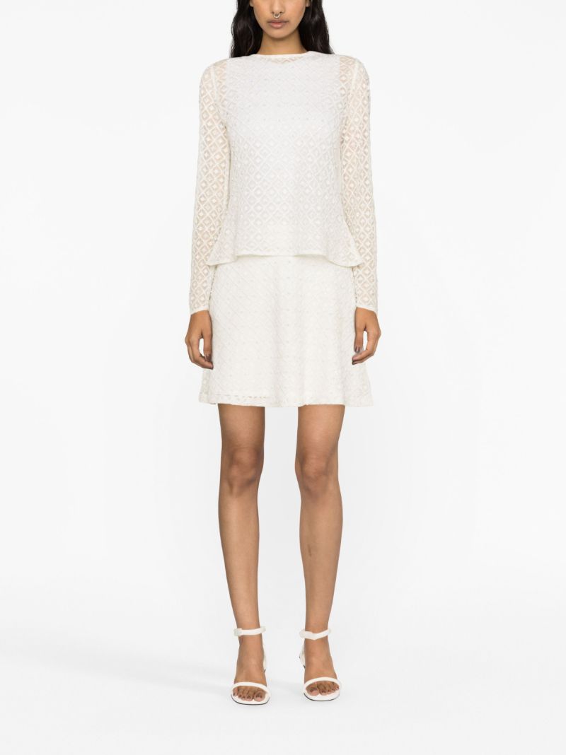 Neutral Freya Embellished Mini Skirt