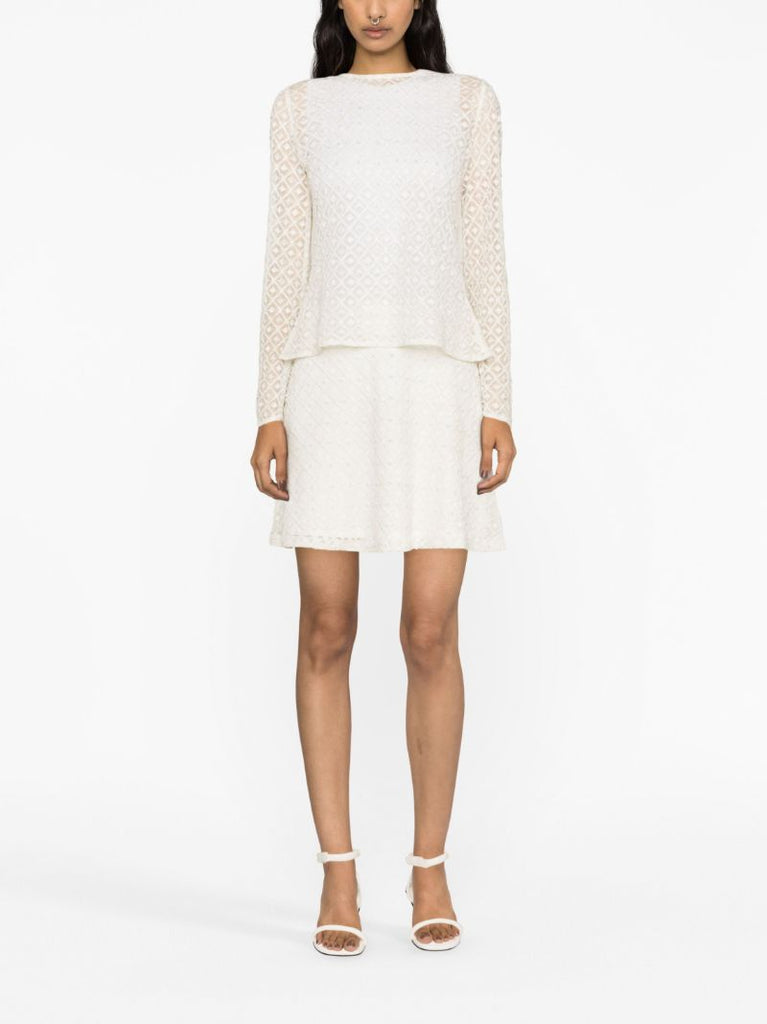 Neutral Freya Embellished Mini Skirt