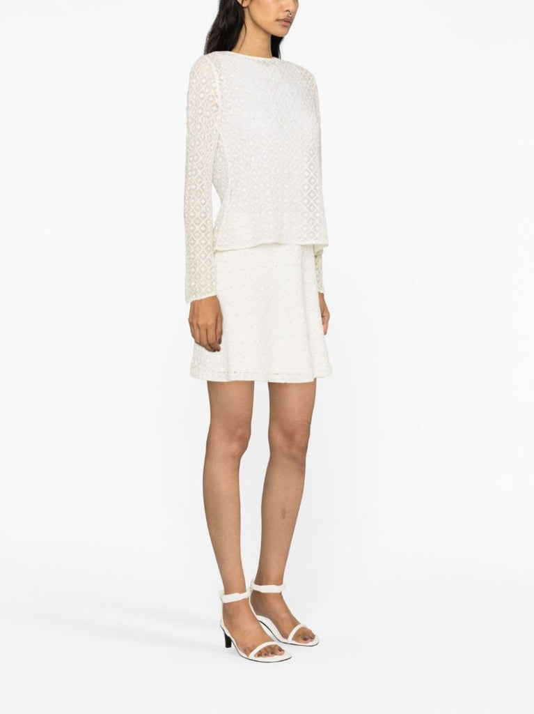 Neutral Freya Embellished Mini Skirt
