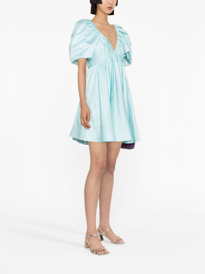 Blue Gabrielle Puff-sleeve Mini Dress