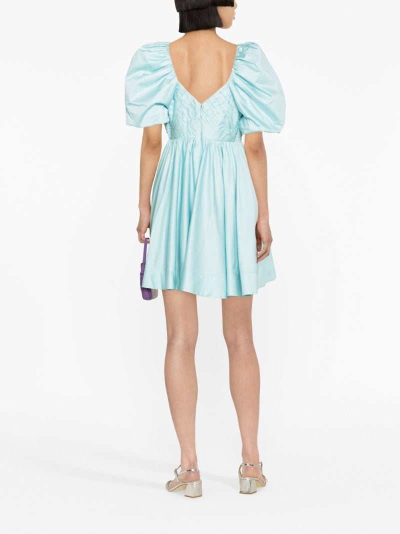 Blue Gabrielle Puff-sleeve Mini Dress