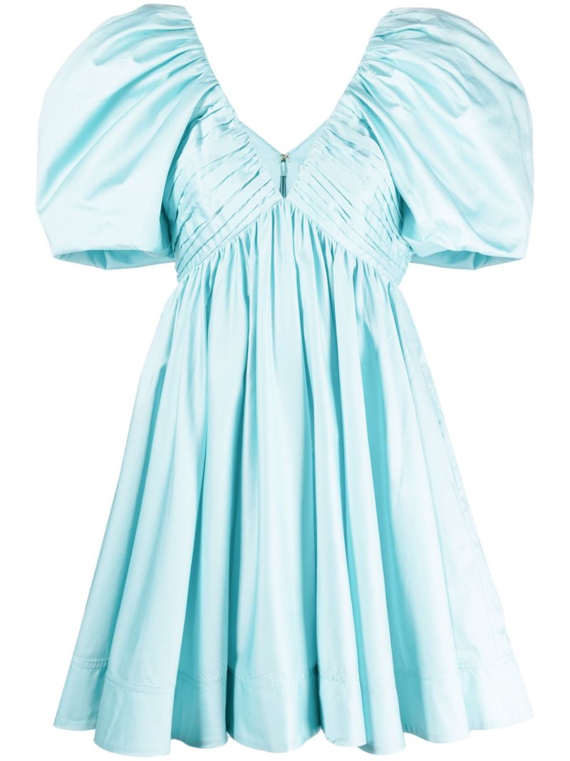 Blue Gabrielle Puff-sleeve Mini Dress