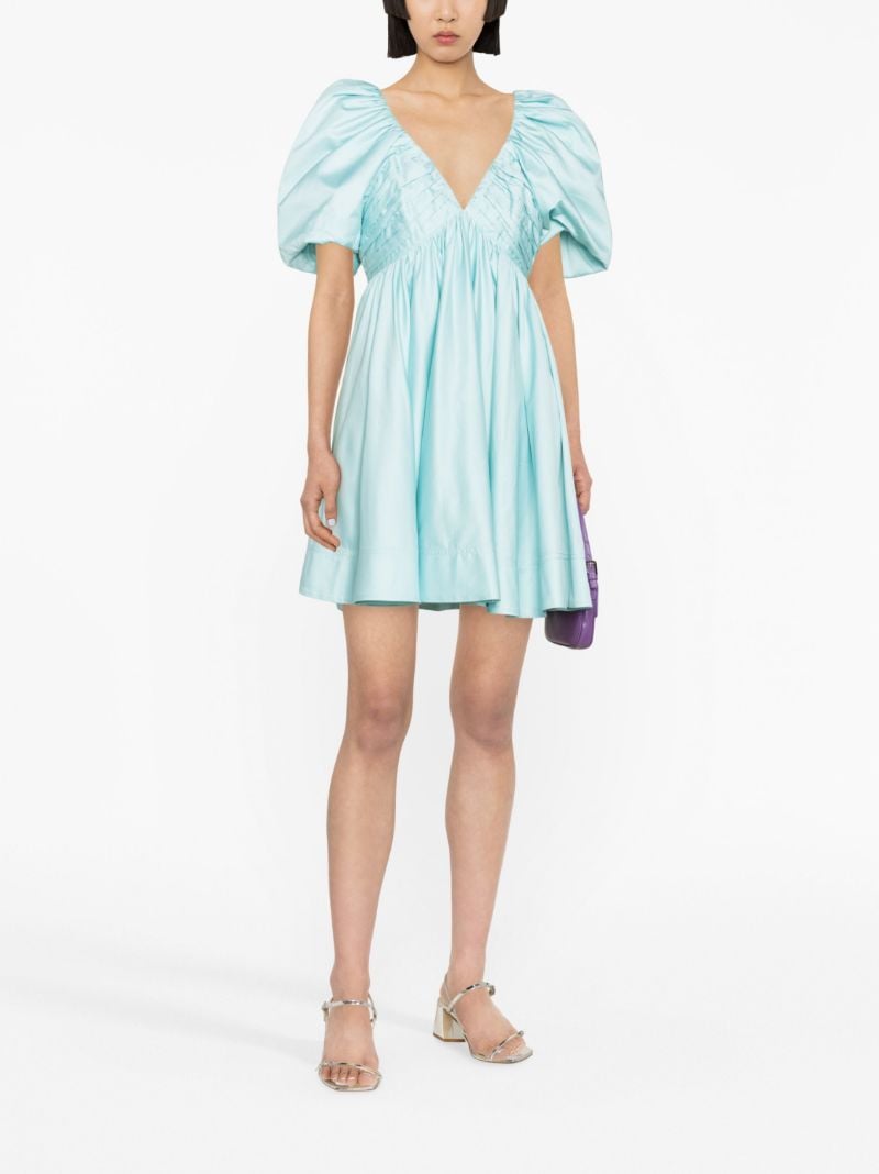 Blue Gabrielle Puff-sleeve Mini Dress