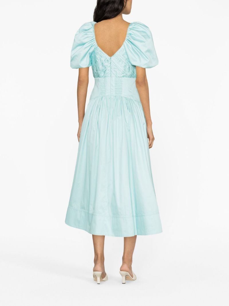 Blue Gabrielle Puff Sleeve Midi Dress