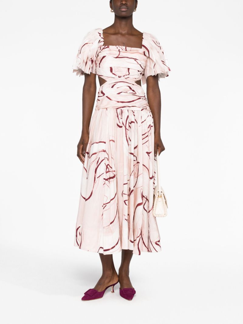 Pink Marianne Ruched Midi Dress