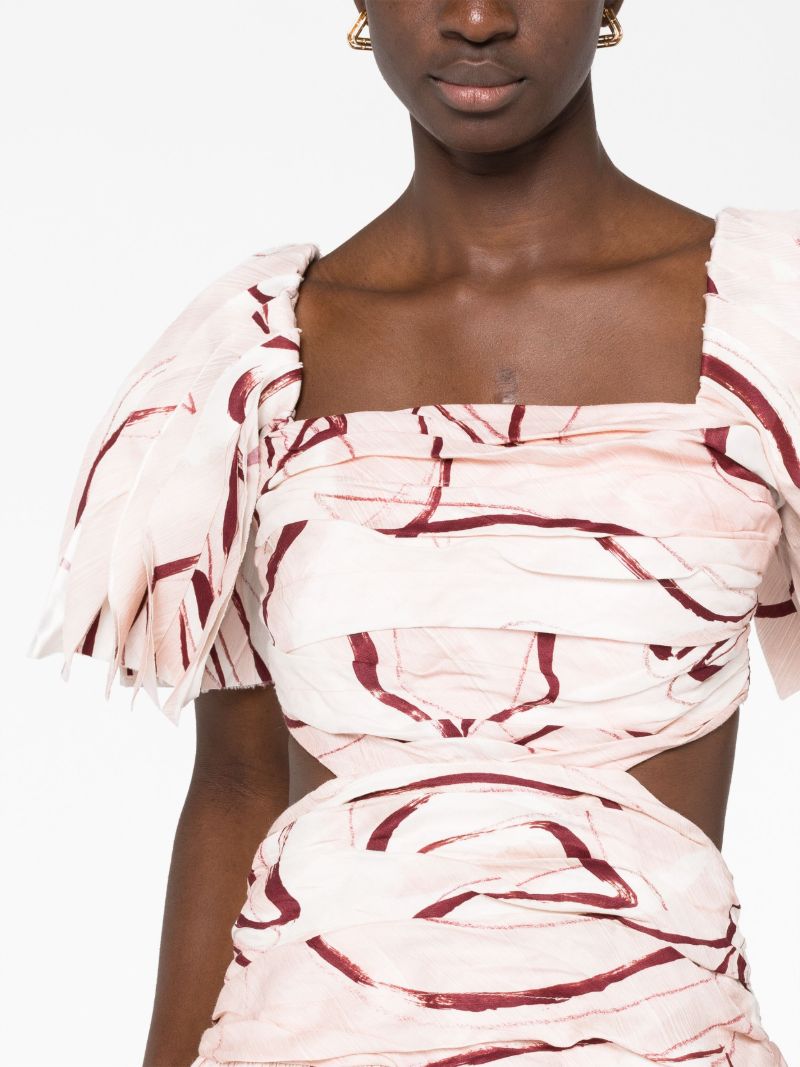 Pink Marianne Ruched Midi Dress
