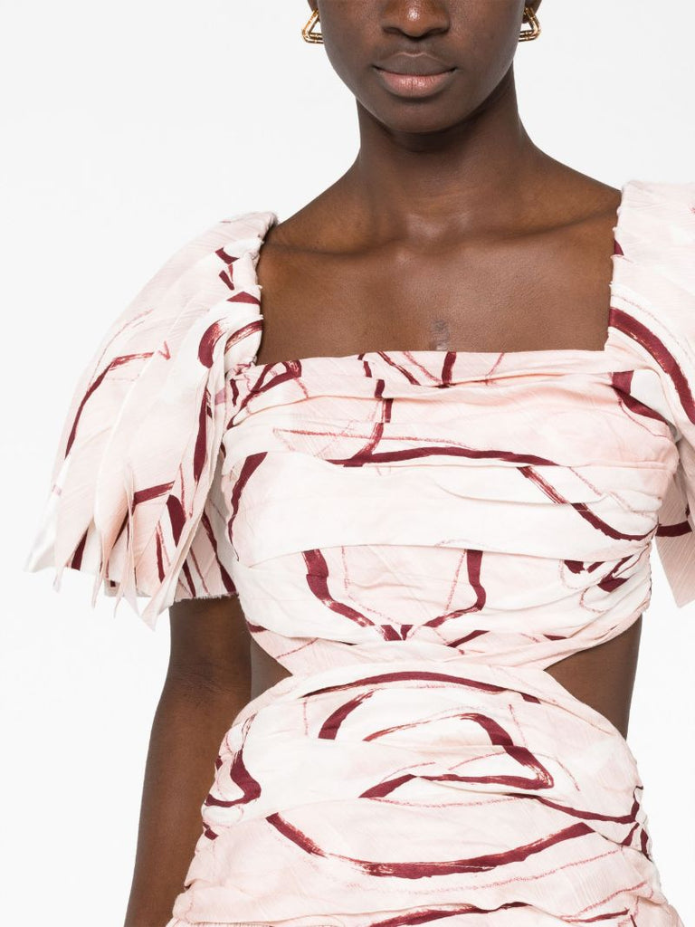 Pink Marianne Ruched Midi Dress