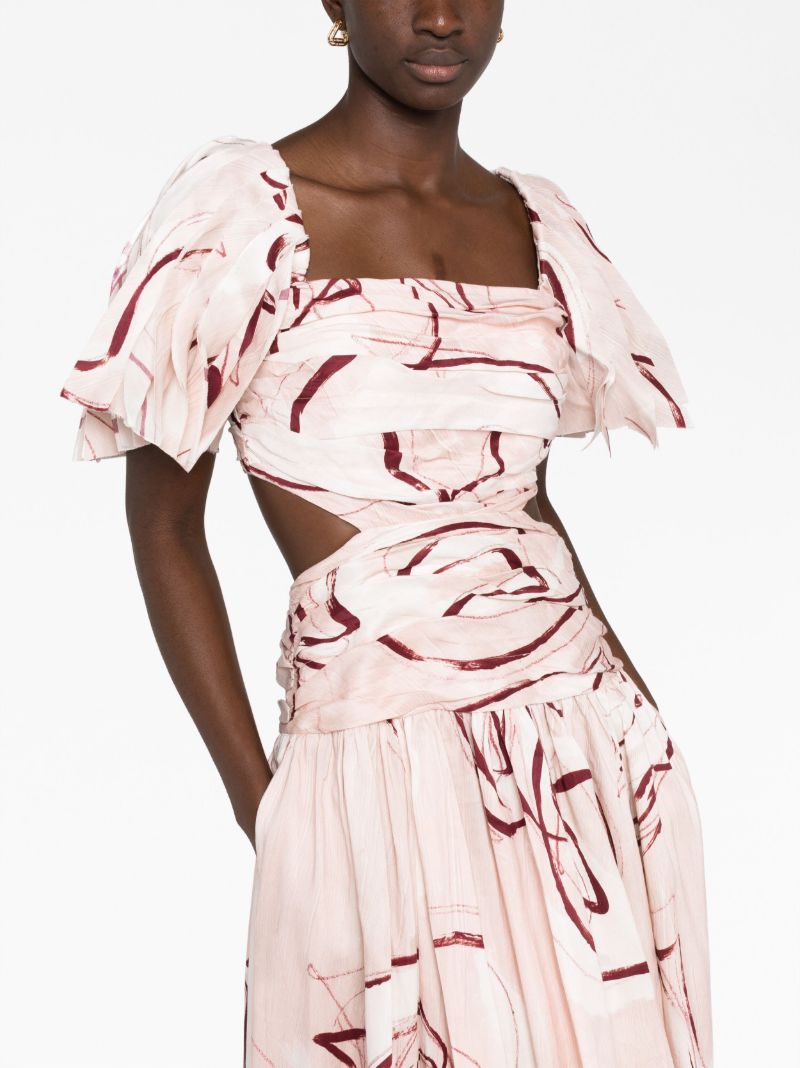 Pink Marianne Ruched Midi Dress