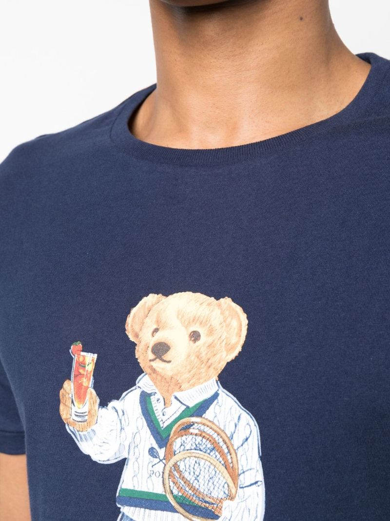Blue Polo Bear Cotton T-shirt