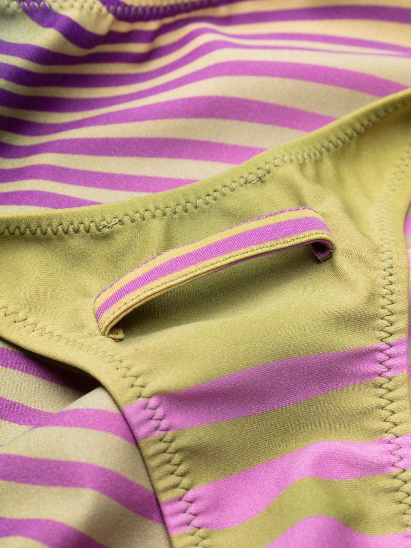 Purple Striped Racerback Swimsuit