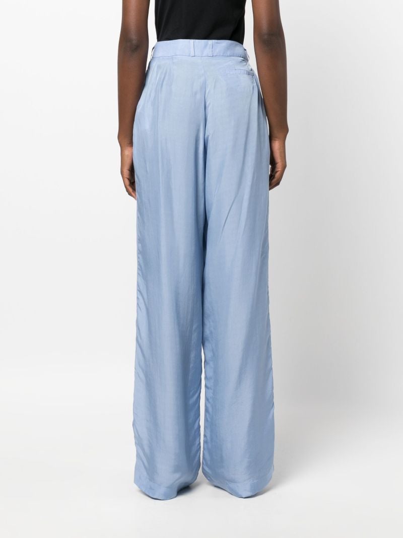 Blue Tansy Pleated Wide-leg Trousers