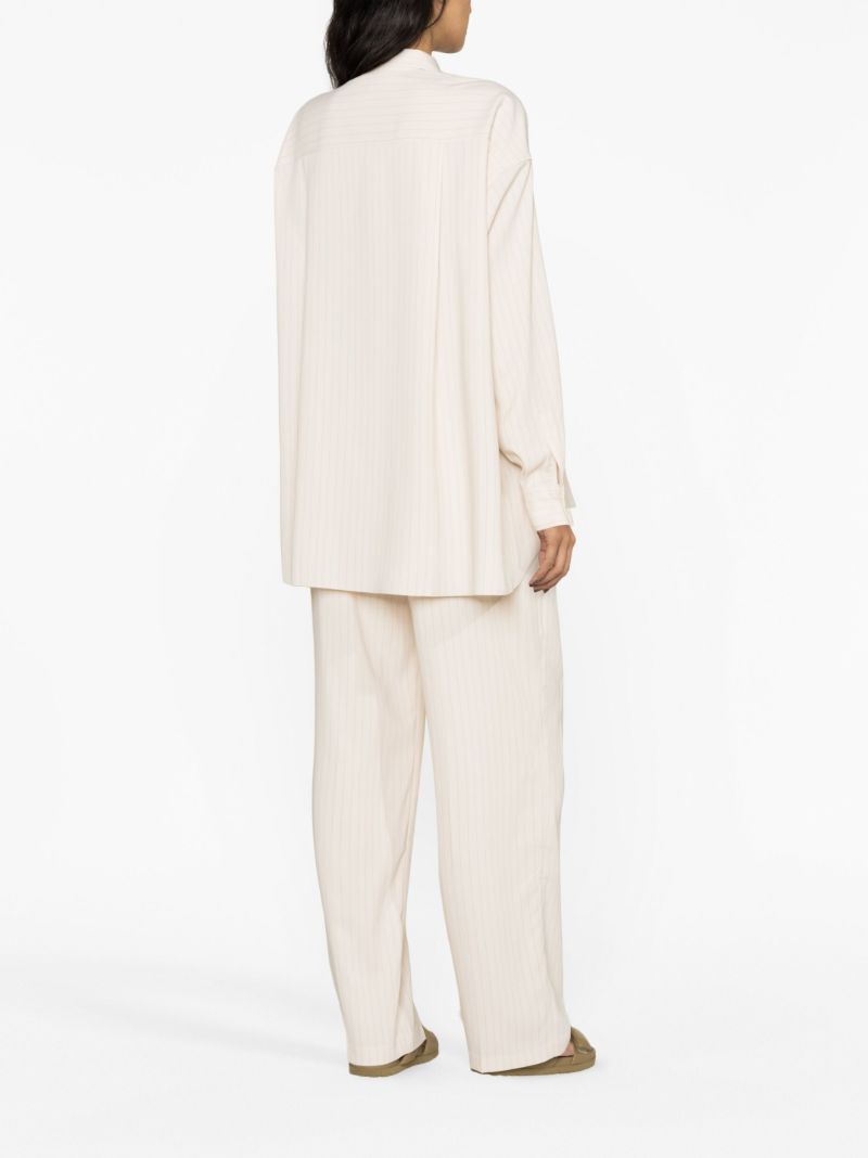 Neutral Georgia Pinstripe Long-sleeve Shirt