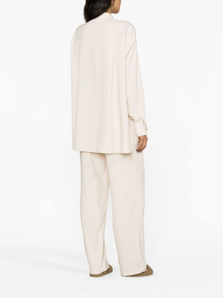 Neutral Georgia Pinstripe Long-sleeve Shirt