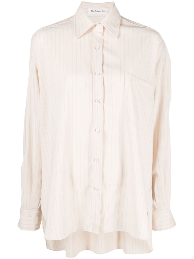 Neutral Georgia Pinstripe Long-sleeve Shirt