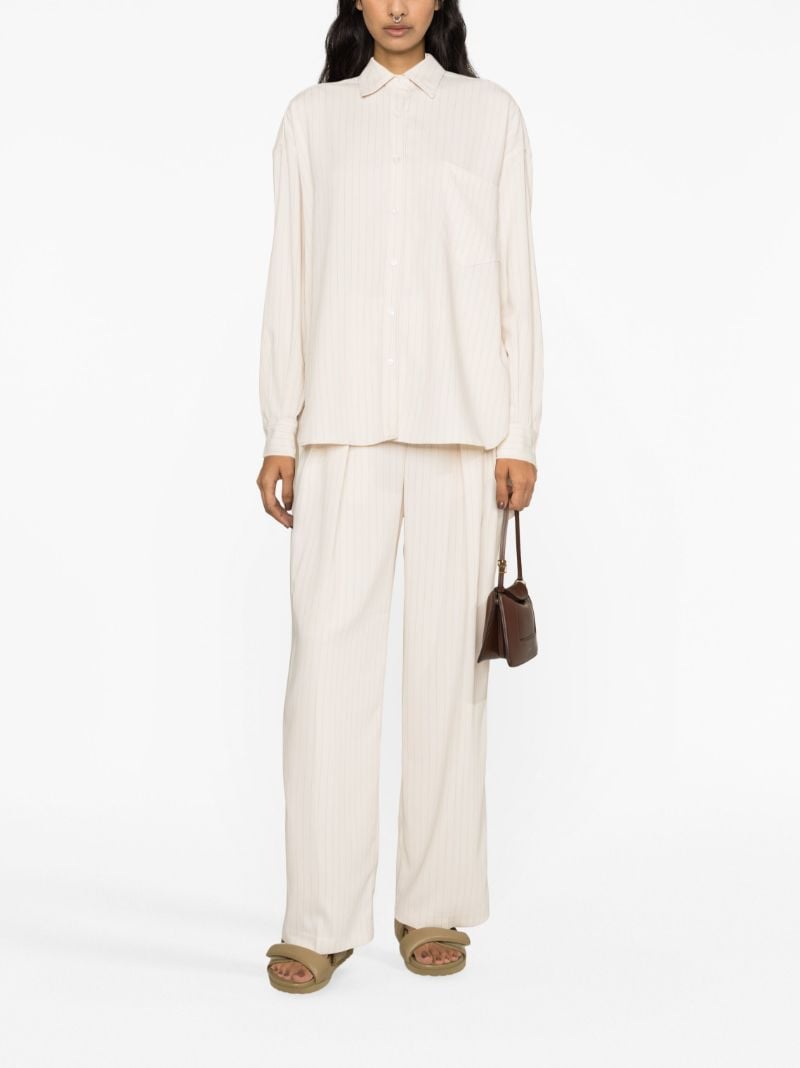 Neutral Georgia Pinstripe Long-sleeve Shirt