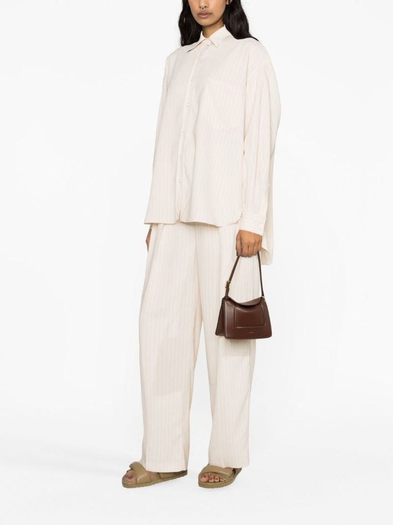 Neutral Georgia Pinstripe Long-sleeve Shirt