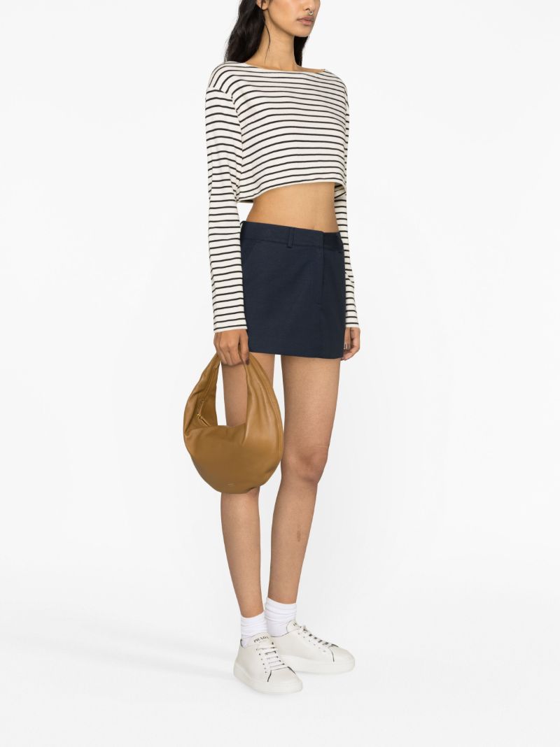 White Tilla Striped Cropped T-shirt