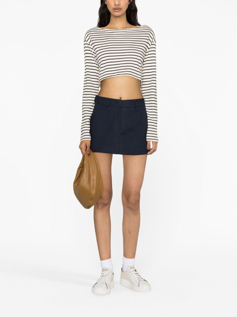 White Tilla Striped Cropped T-shirt