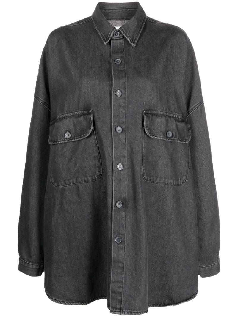 Black Dallas Denim Cotton Shirt