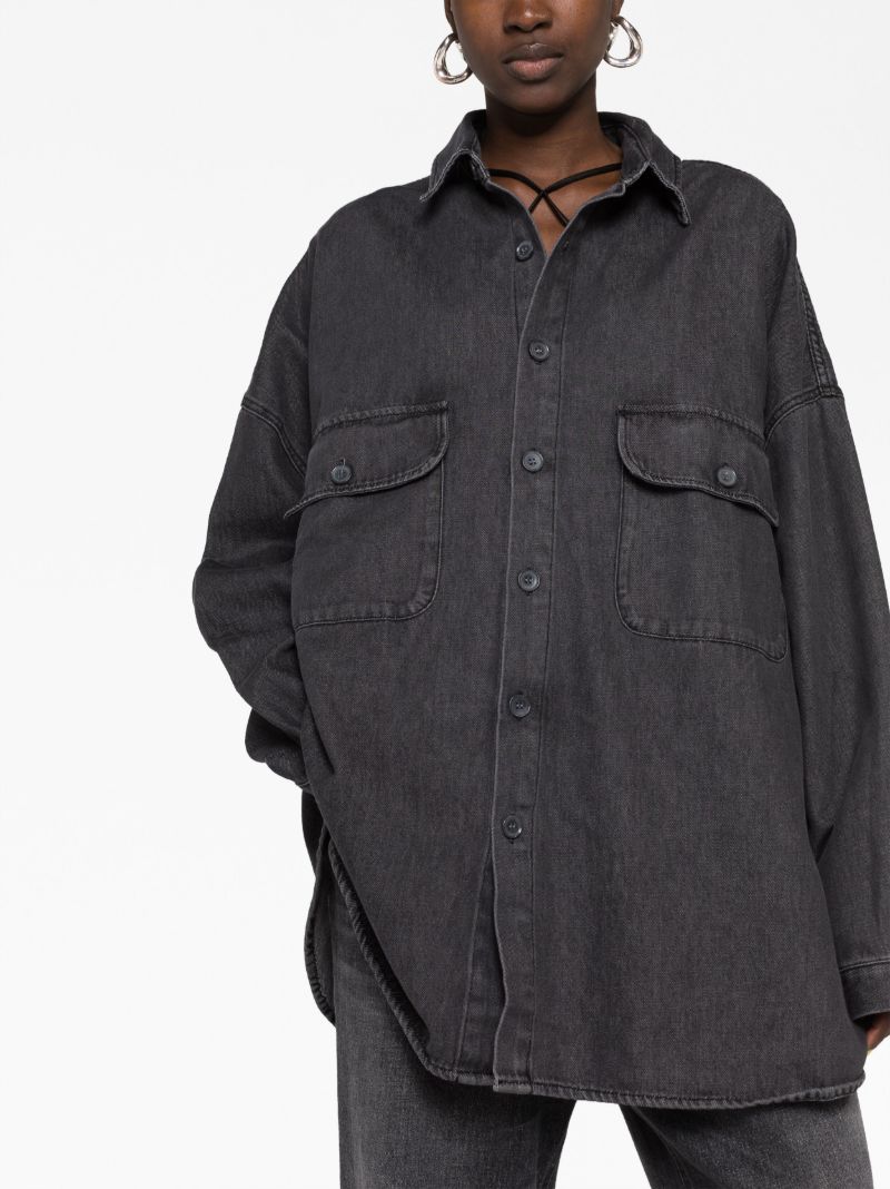 Black Dallas Denim Cotton Shirt
