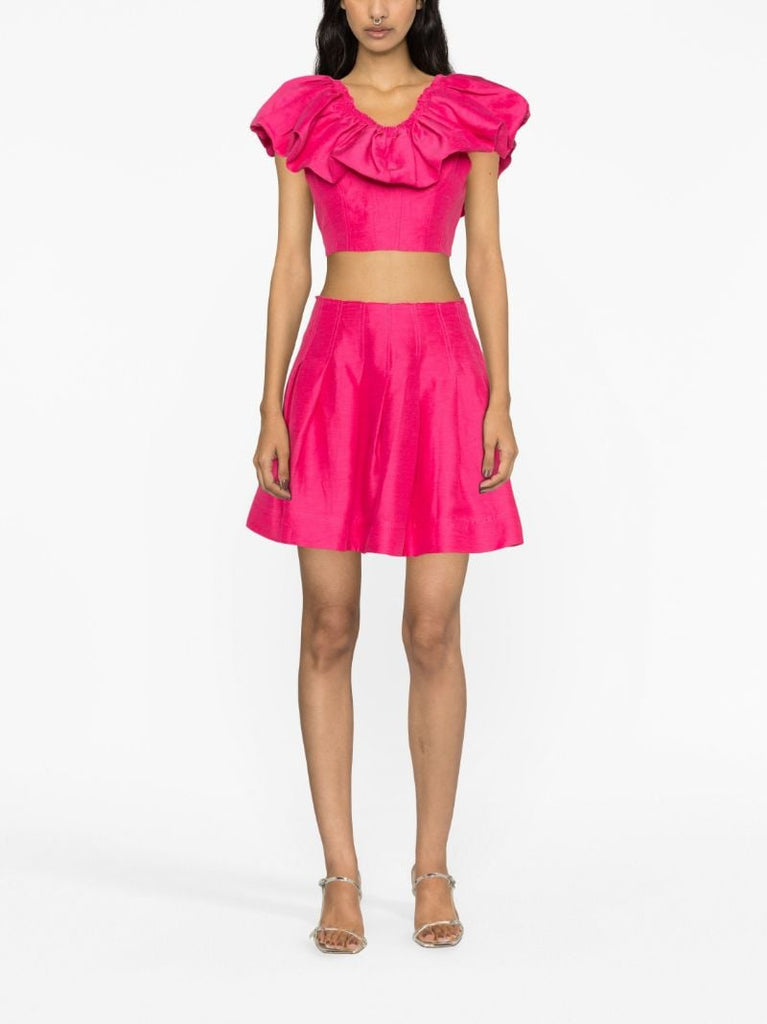 Pink Shelia Flared Mini Skirt