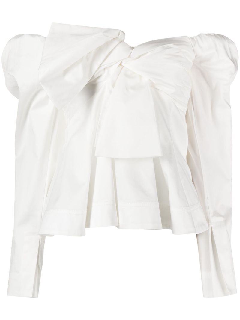 White Valentina Off-the-shoulder Cotton Top